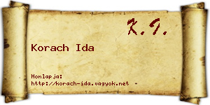 Korach Ida névjegykártya